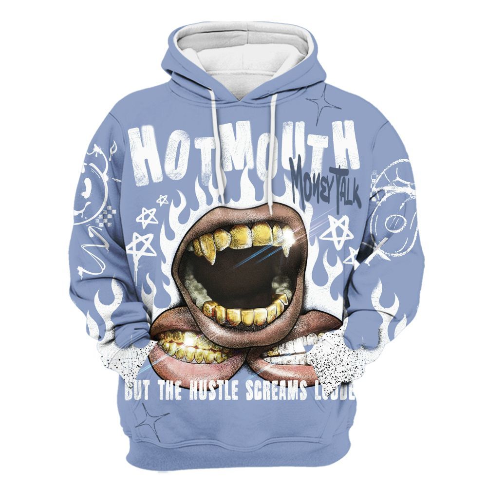 Hoodie To Match Retro Blue Grey 13s - Mouth Burning Street Style All Over Print