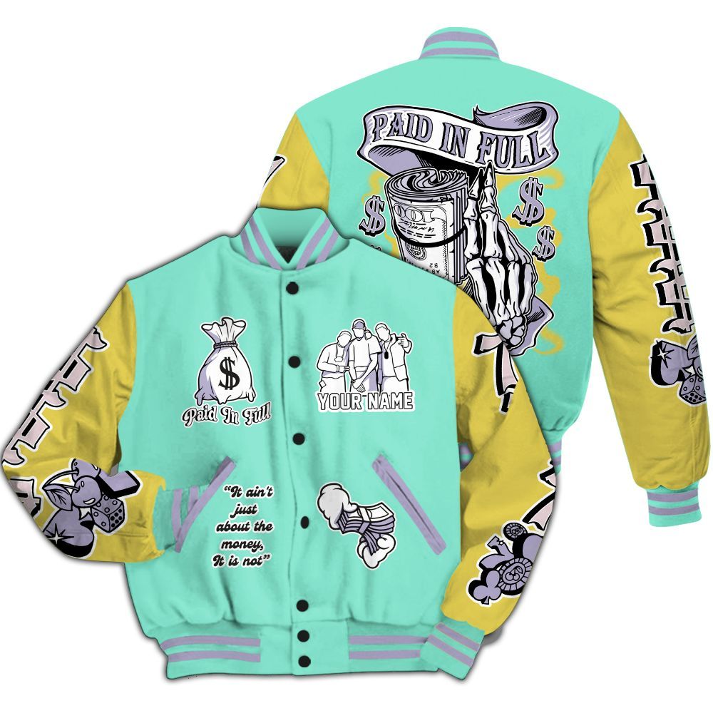 Varsity Jacket To Match Dunk Low Easter 2026 - Paid In Full Baseball Varsity Jacket Custom Name All Over Print