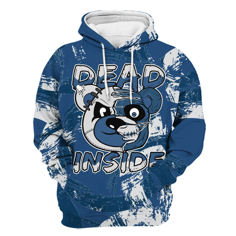 Hoodie To Match High OG Midnight Navy 1s - Lifeless Bear Circle Slpash All Over Print