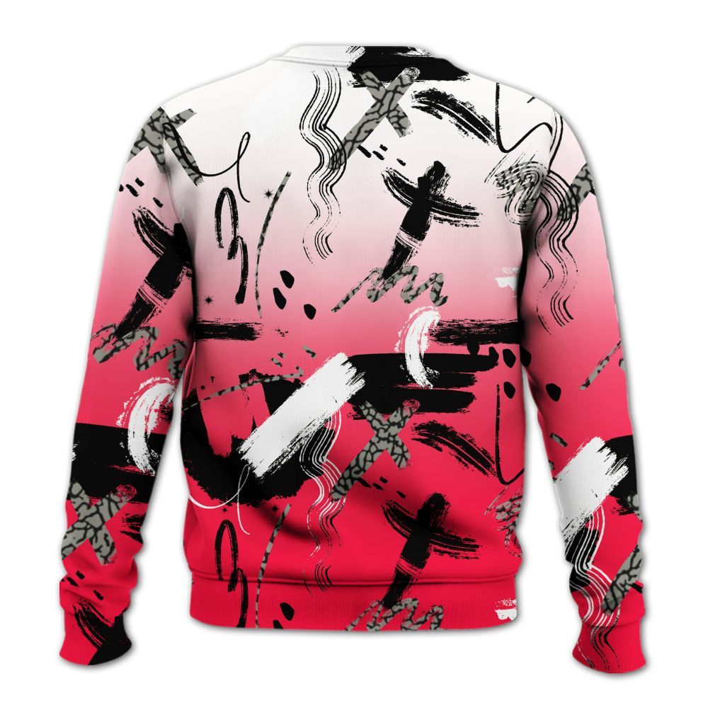 Sweatshirt To Match Retro Fire Red 3s - Money Hustle Grind Pray All Over Print