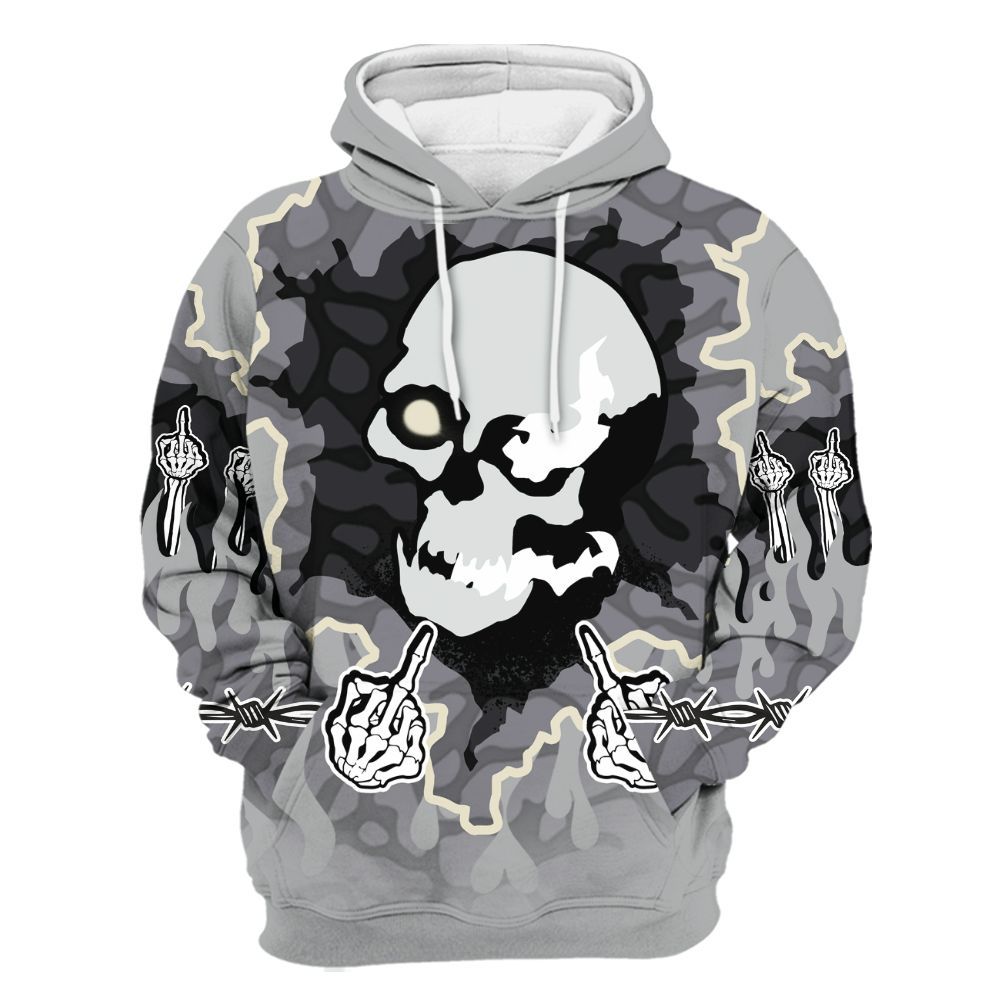 Hoodie To Match Cement Grey 3s - F Around Find Out Graphic Trapped All Over Print