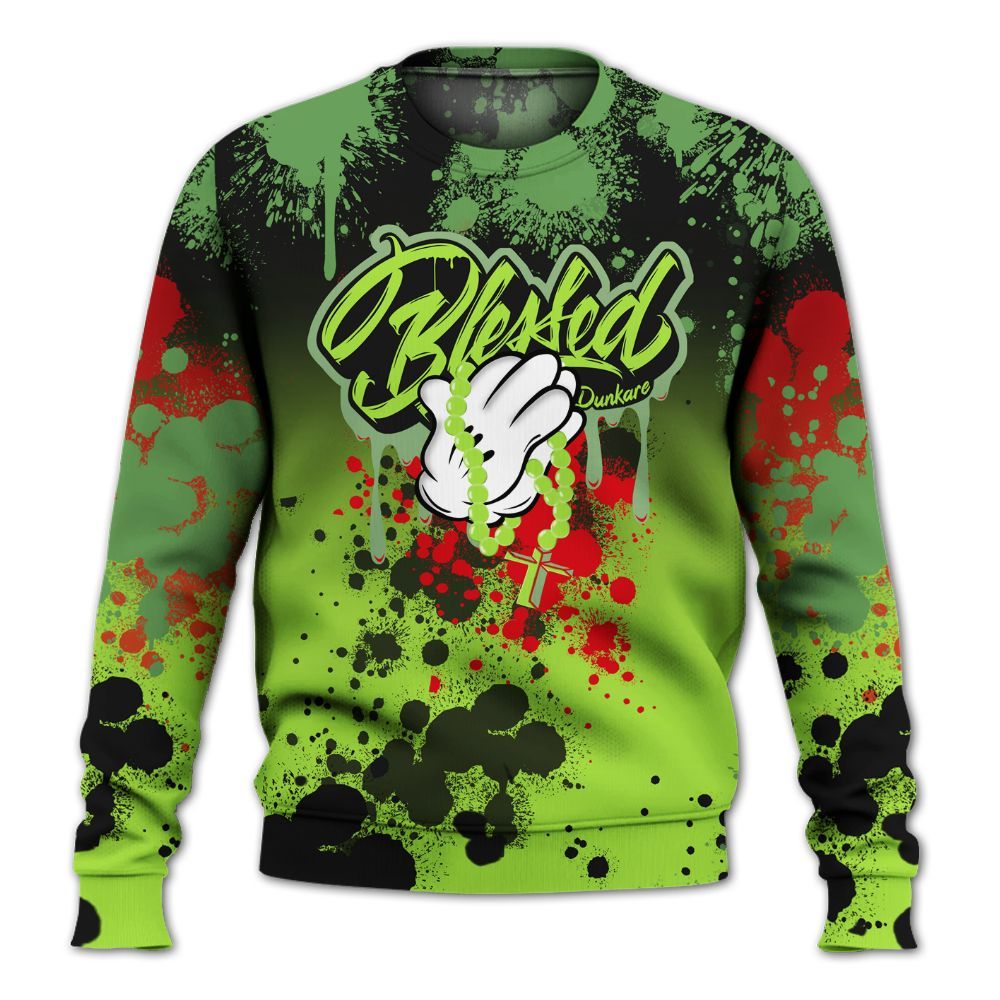 Sweatshirt To Match Kobe 6 SE Grinch - God Blessed Ink Drip All Over Print