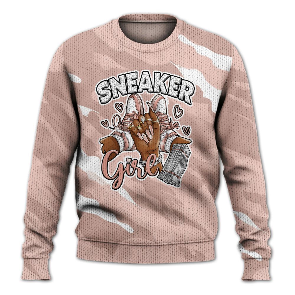 Knitted Sweater To Match Low Legend Pink 11s - Sneakerz Girlz Colored