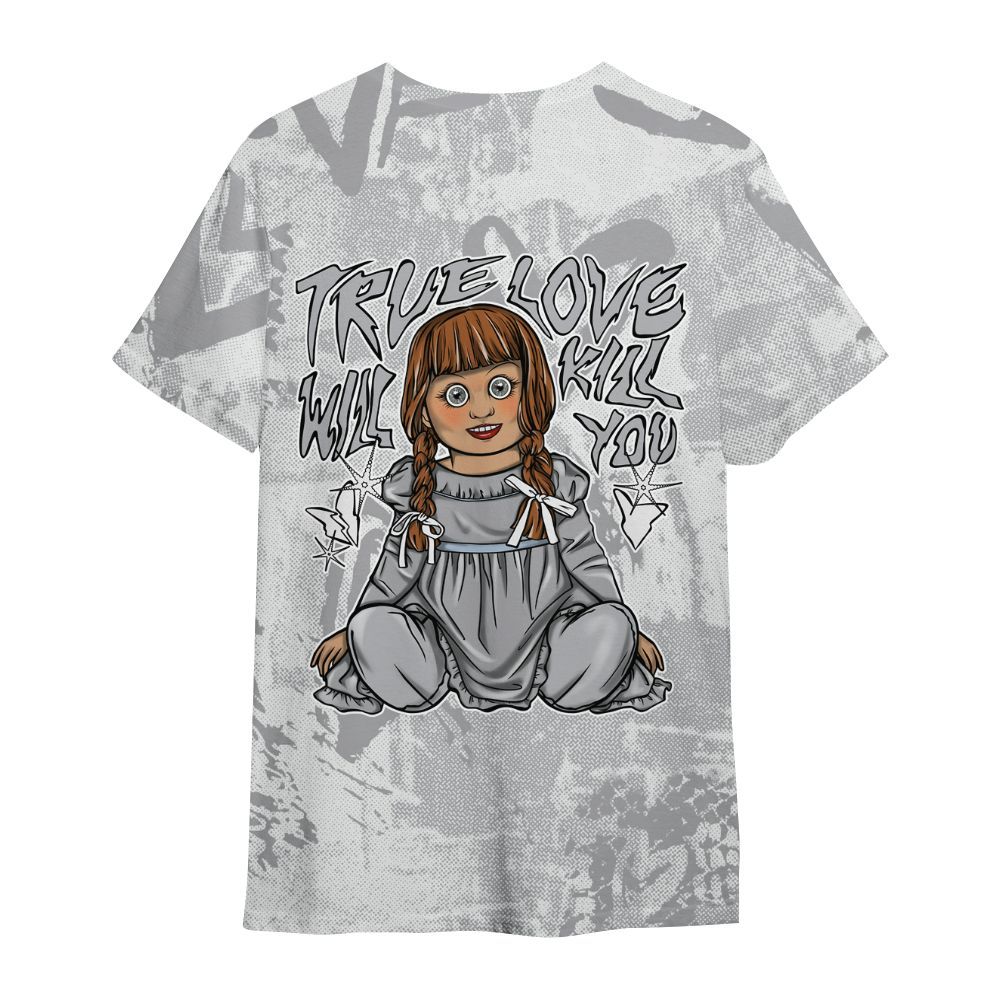 Shirt To Match Low OG Wolf Grey 1s - Genuine Loves Bear Heart Grunge All Over Print