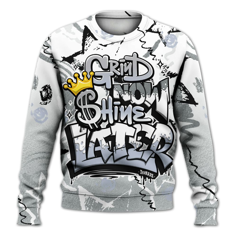 Sweatshirt To Match White Metallic 2026 5s - Grind Shine Later Drip All Over Print