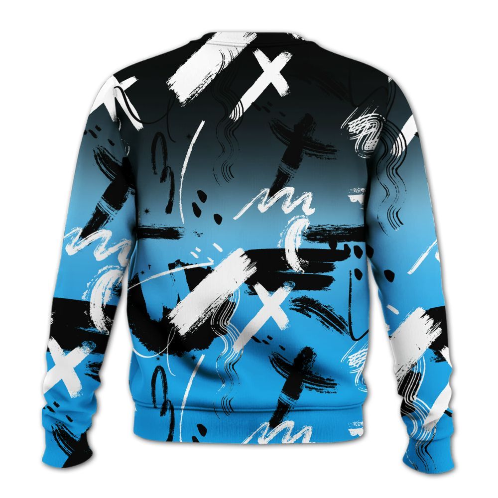 Sweatshirt To Match Black University Blue 2022 13s - Money Hustle Grind Pray All Over Print