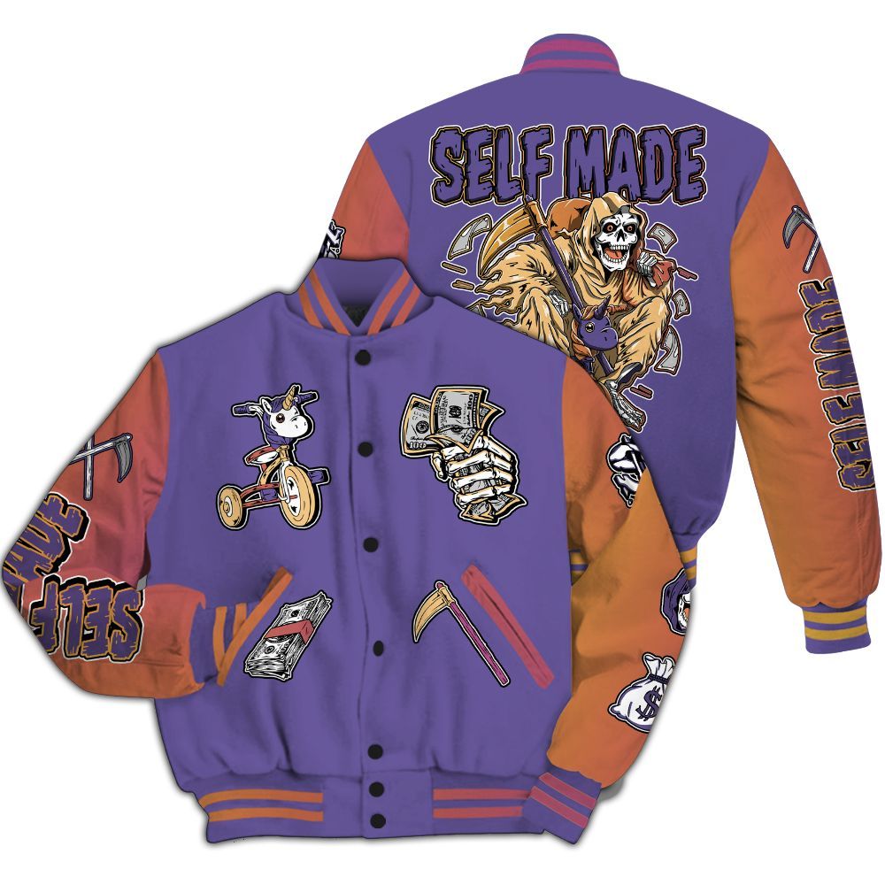 Varsity Jacket To Match Book Sunset 1s - Self Make Skeleton All Over Print