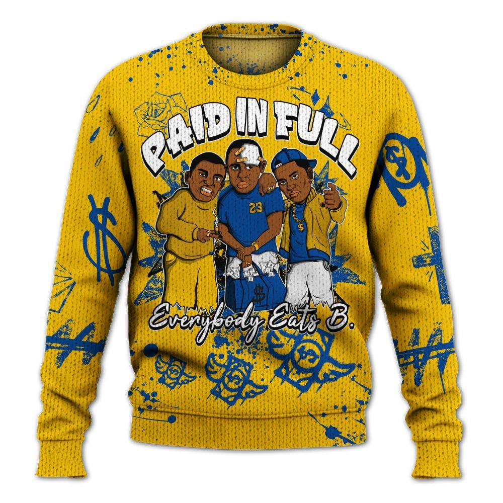 Knitted Sweater To Match High Laney 1s - Everybody Paid In Full Crayon