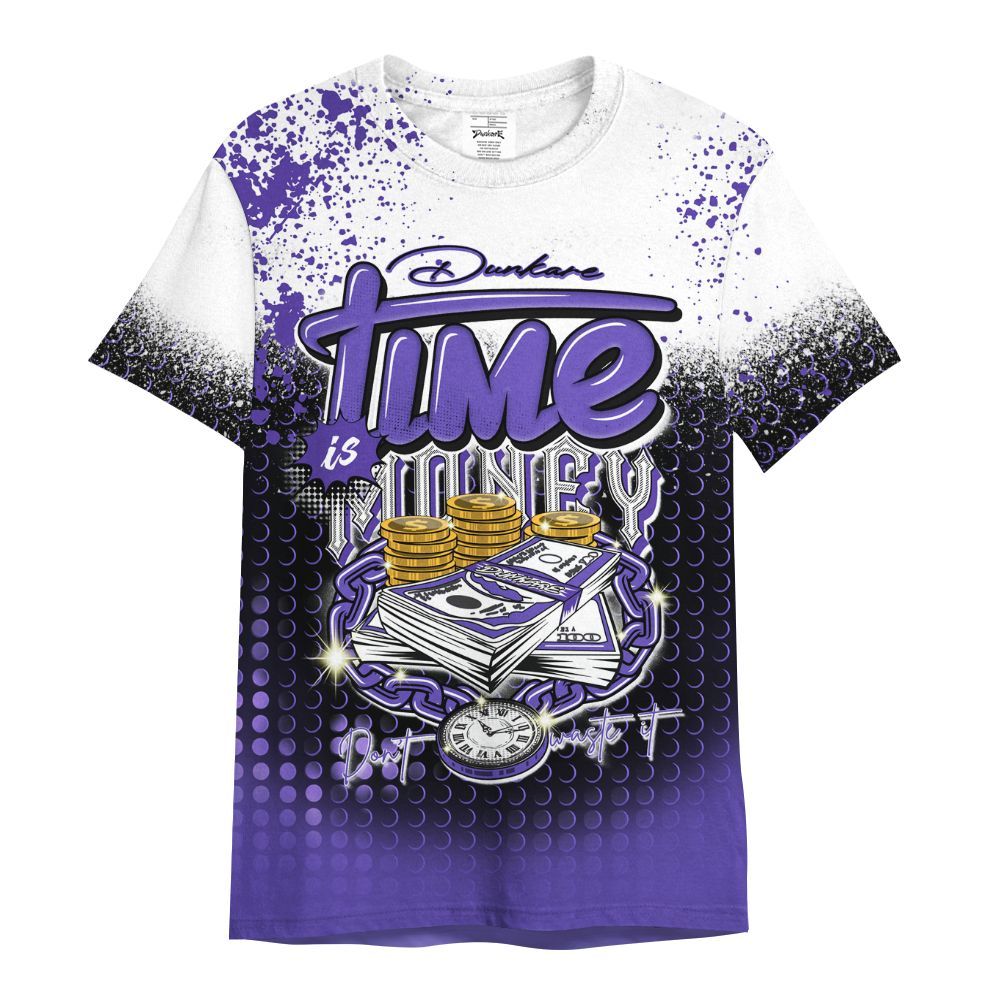 Shirt To Match Field Purple 12s - Halftone Time Is Money All Over Print