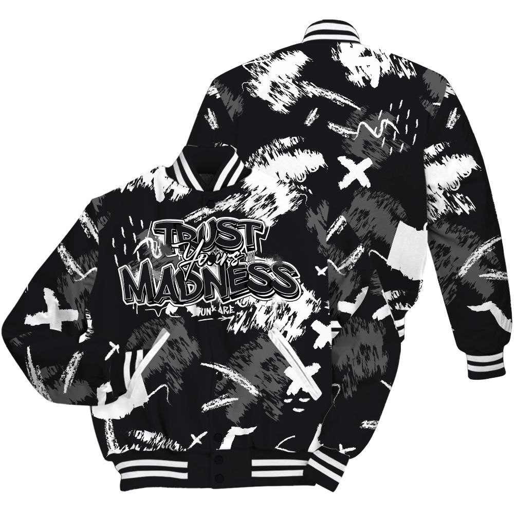 Varsity Jacket To Match White Thunder 4s - Trust Your Madness Retro All Over Print
