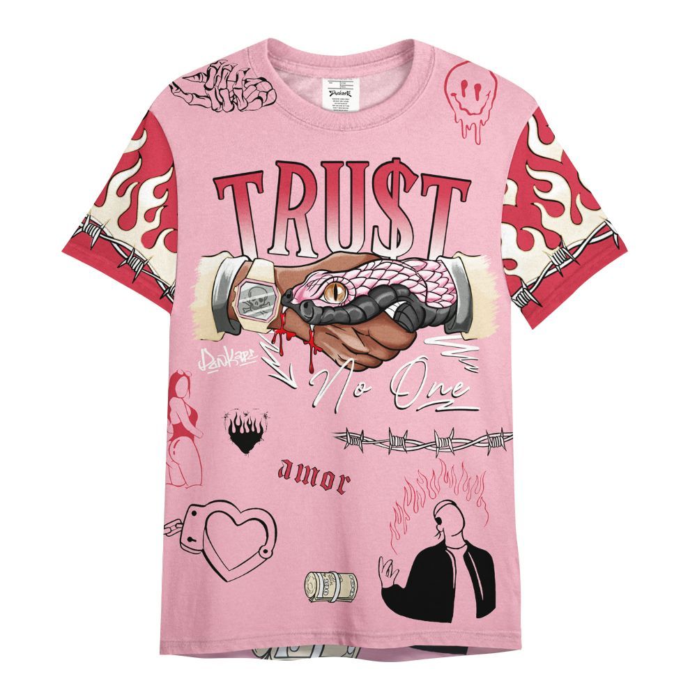 Shirt To Match Low OG Tropical Pink 1s - Snake Trust No One All Over Print