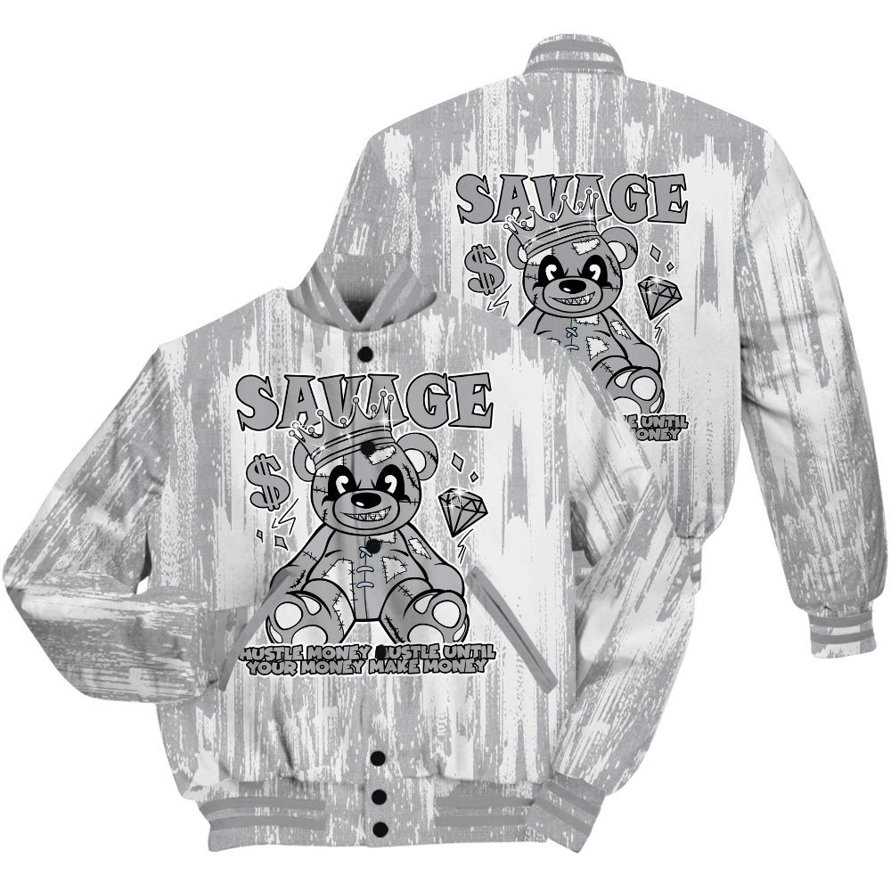 Varsity Jacket To Match Low OG Wolf Grey 1s Shirt - Savages Bear Glitch Art All Over Print