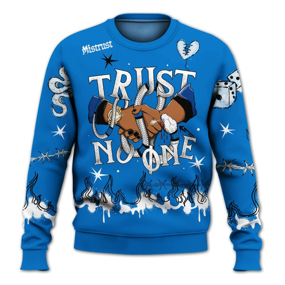 Sweatshirt To Match Blueberry 12s - Trust No One Snake-Bite Doodle Crayon All Over Print