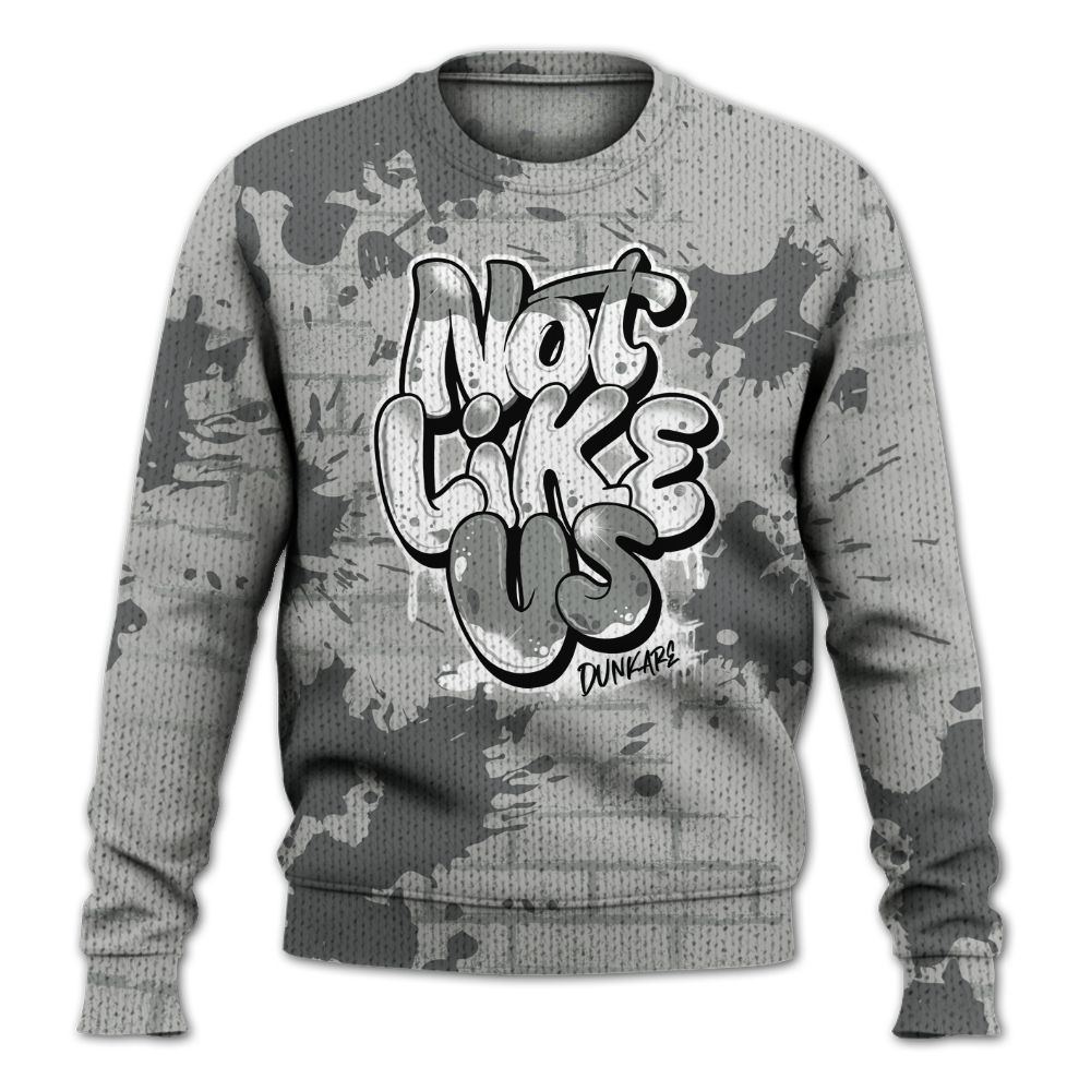 Knitted Sweater To Match Retro Wet Cement 4s - None Like Us Graphic Brick Art