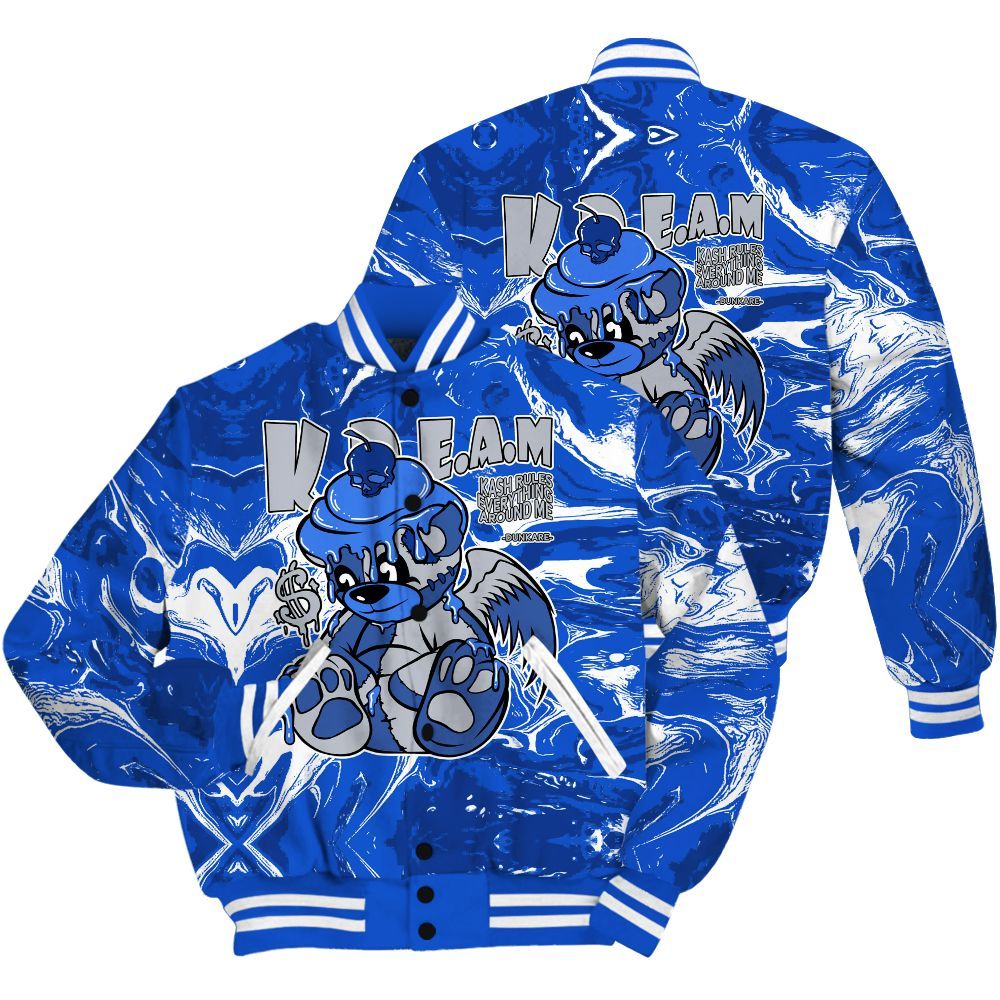 Varsity Jacket To Match Air Foamposite One Royal Shirt - Loot Bear Liquid All Over Print