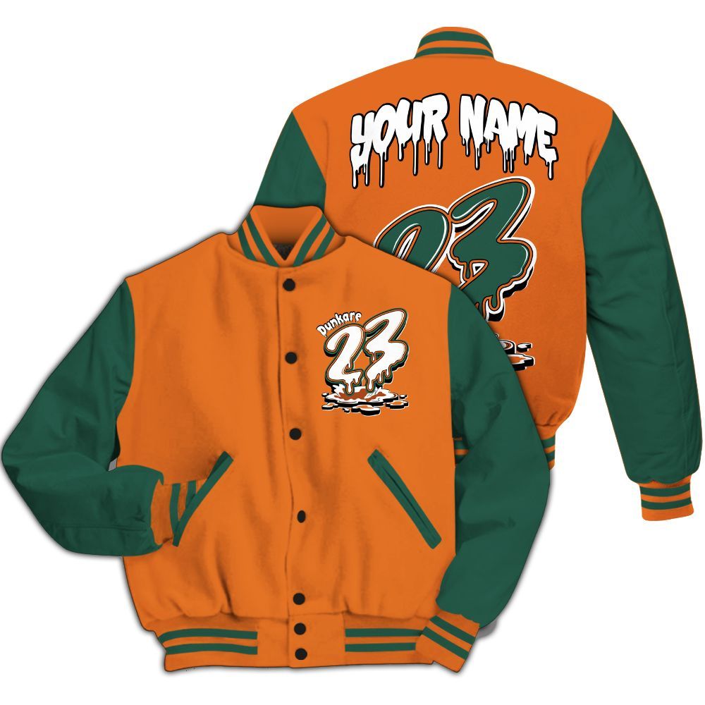 Varsity Jacket To Match Dunk Low Ceramic - Custom Name 23 Drip All Over Print