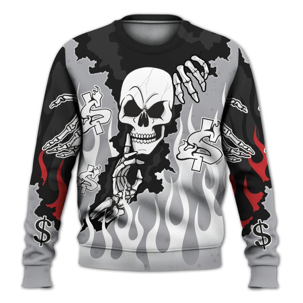 Sweatshirt To Match White Cement 4s - Ones Move In Silence Graphic Trapped All Over Print