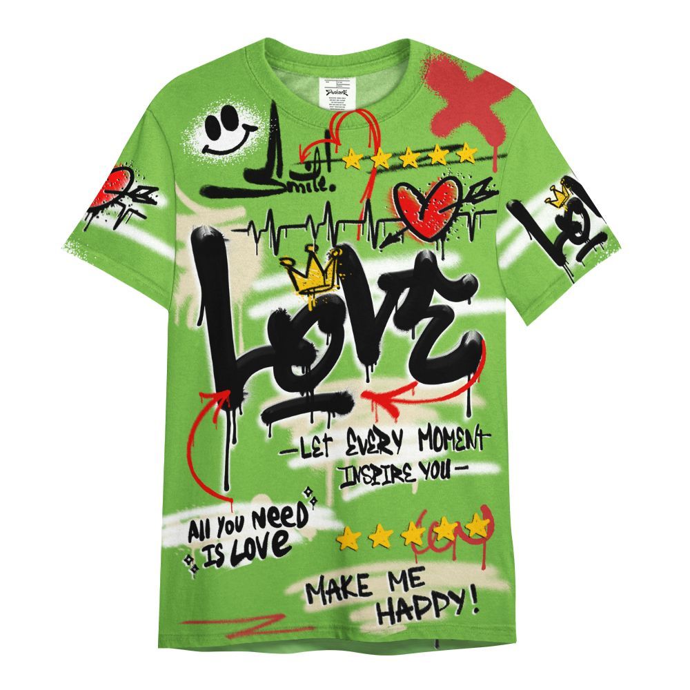 Shirt To Match Air Max Waffle SP Action Green - Happy Love Beats Graffiti Streetwear All Over Print