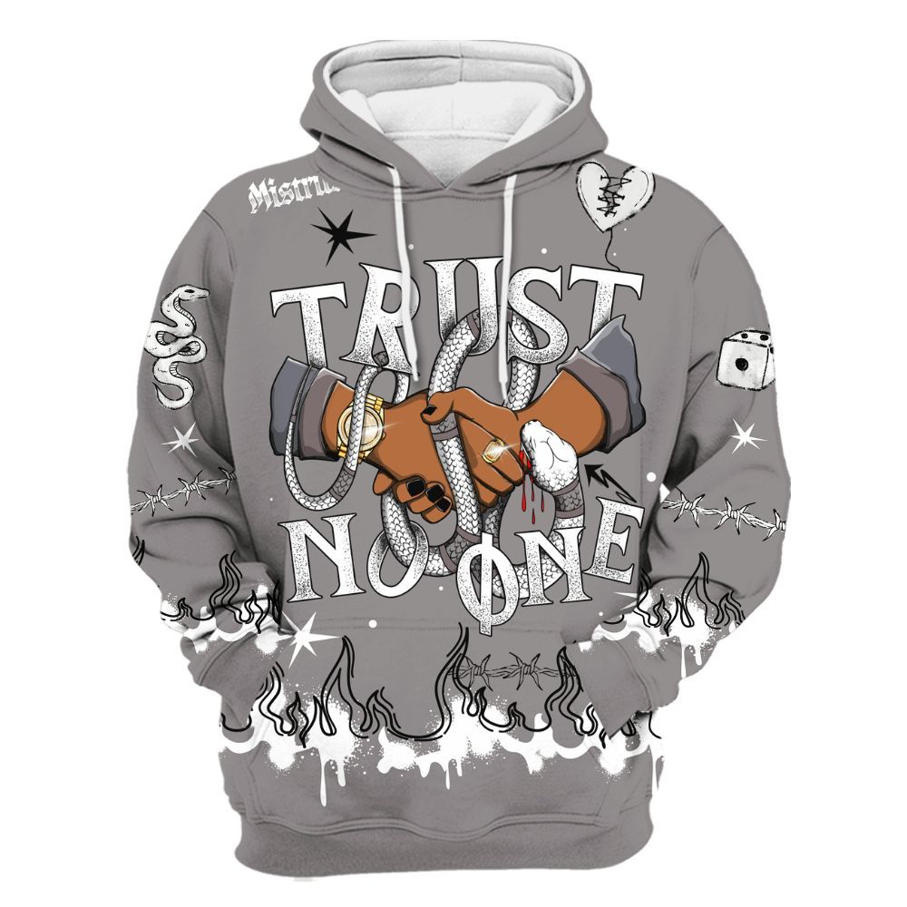 Hoodie To Match Cool Grey 11s - Trust No One Snake-Bite Doodle Crayon All Over Print