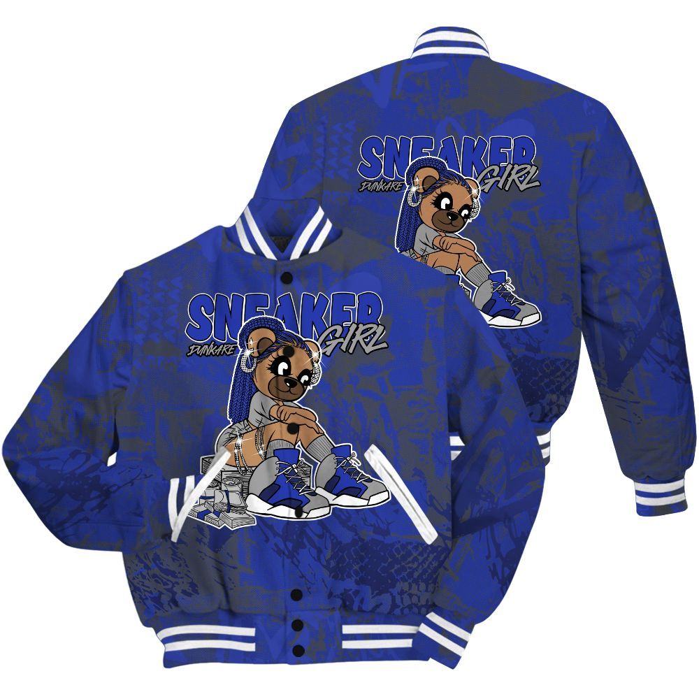Varsity Jacket To Match Air Max Plus Black Racer Blue Shirt - Sneaker Girl Bear Heart Grunge All Over Print