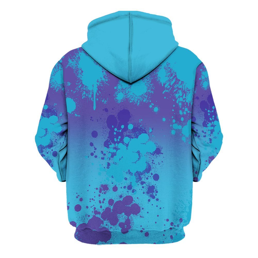 Hoodie To Match Retro Aqua 6s - God Blessed Ink Drip All Over Print