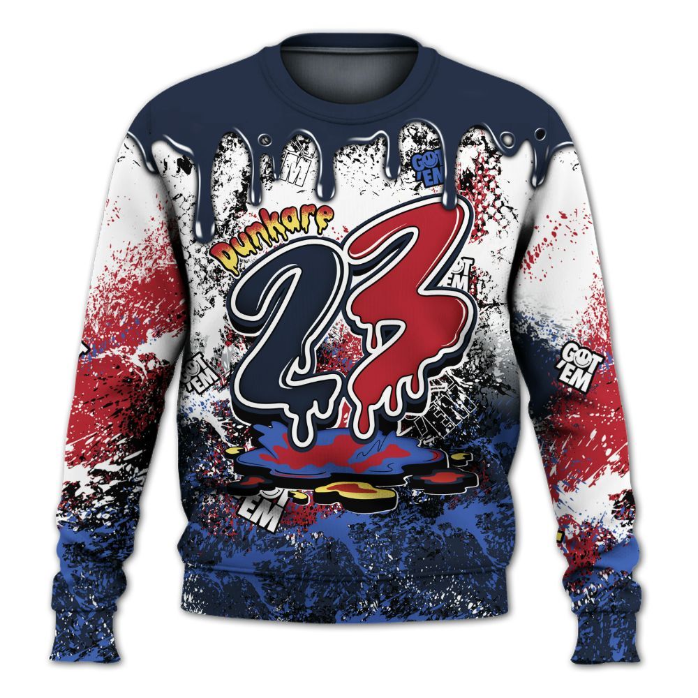 Sweatshirt To Match Dunk Low COJP What The 2024 - Dripping 23 Drip All Over Print