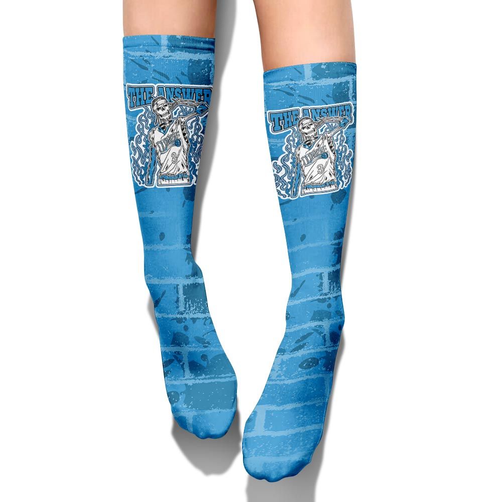 Sock To Match Powder Blue 9s - Allen Answer Skeleton Brick