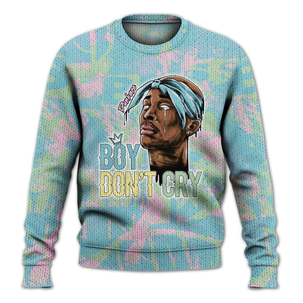 Knitted Sweater To Match SB Dunk Low Visty - Boiz Ain't Cry Unique Abstract