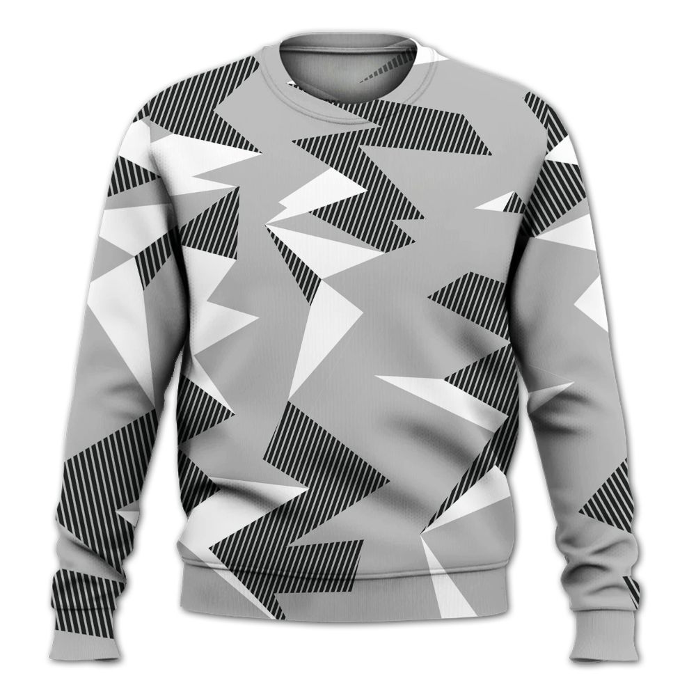 Sweatshirt To Match Low 85 Metallic Black 1s - Geometric Camouflage Pattern All Over Print