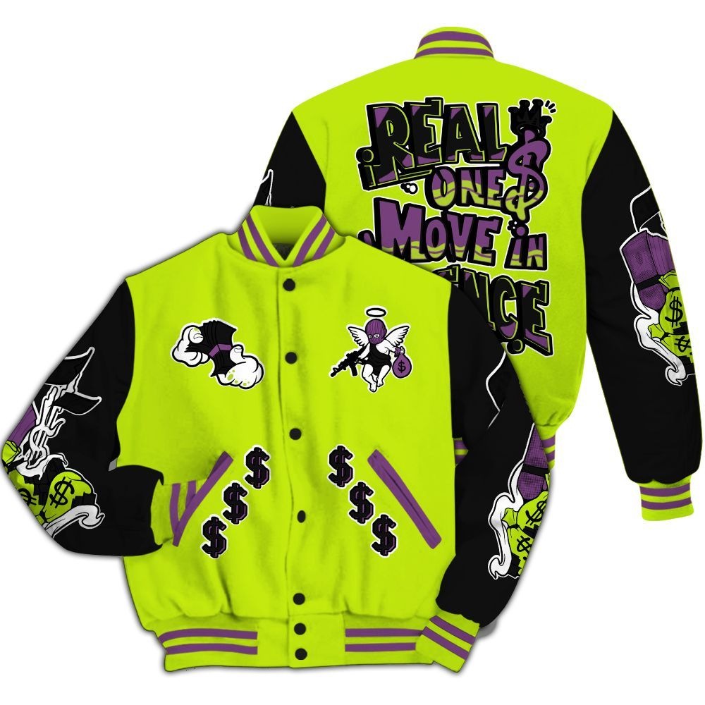 Varsity Jacket To Match GS Black Barely Volt 11s - Ones Move In Silence Graphic All Over Print