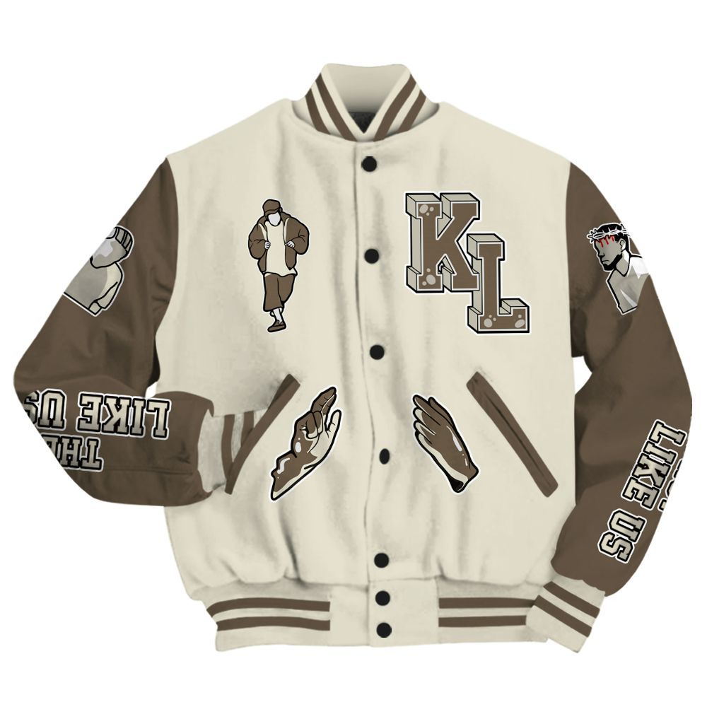 Varsity Jacket To Match Orewood Brown 3s - Dislike Us Graphic All Over Print