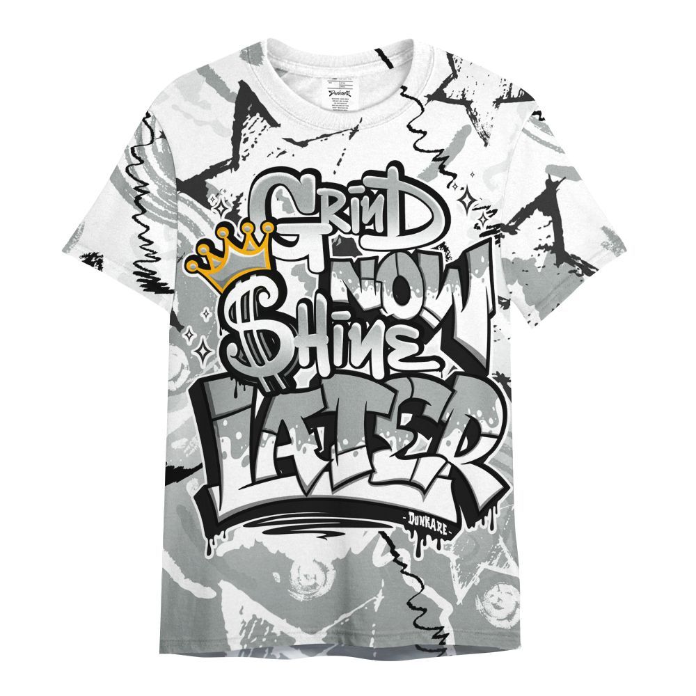 Shirt To Match Dunk Low White Light Smoke Grey - Grind Shine Later Drip All Over Print