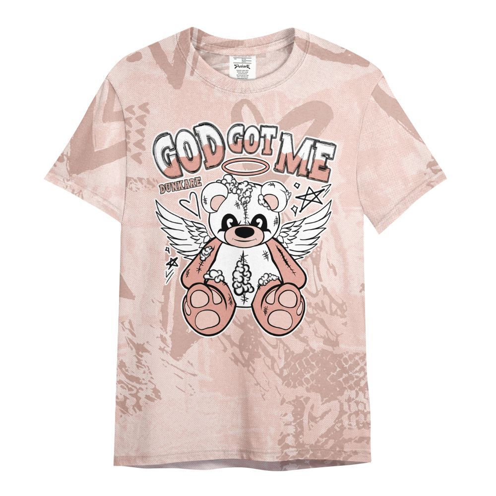Shirt To Match Low Legend Pink 11s - Gods Guides Me Bear Heart Grunge All Over Print