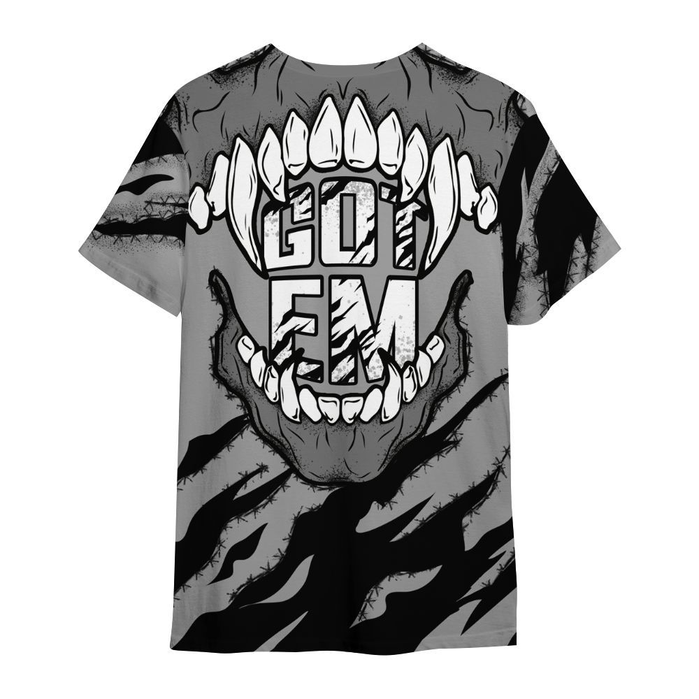Shirt To Match Black Wolf Grey 12s - GOT 'EM Skeleton Scratch All Over Print