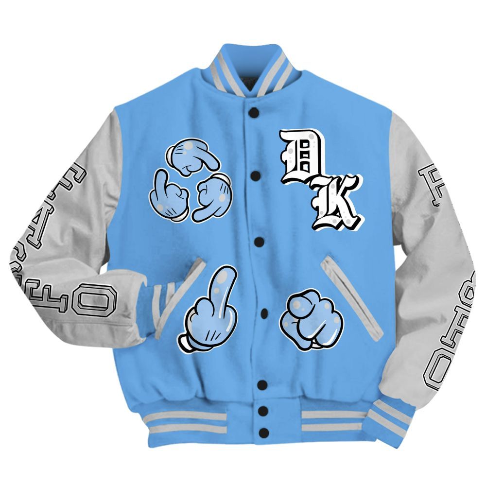 Varsity Jacket To Match University Blue 6s - F Around Find Out Graphic All Over Print