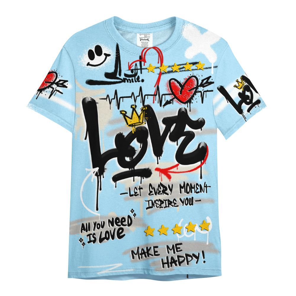 Shirt To Match Retro SoleFly 13s - Happy Love Beats Graffiti Streetwear All Over Print