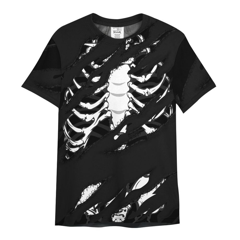 Shirt To Match White Thunder 4s - GOT 'EM Skeleton Scratch All Over Print