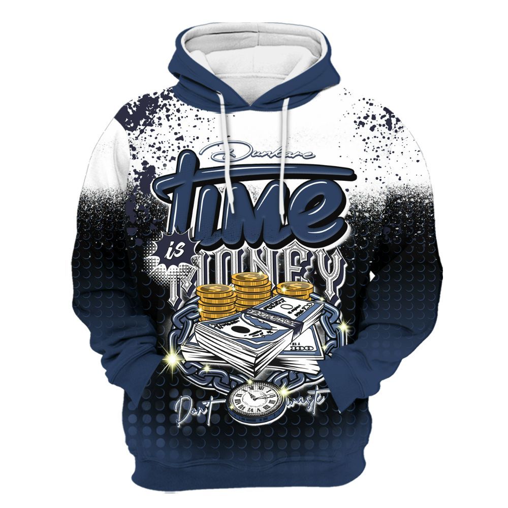 Hoodie To Match Low 85 Metallic Blue 1s - Halftone Time Is Money All Over Print