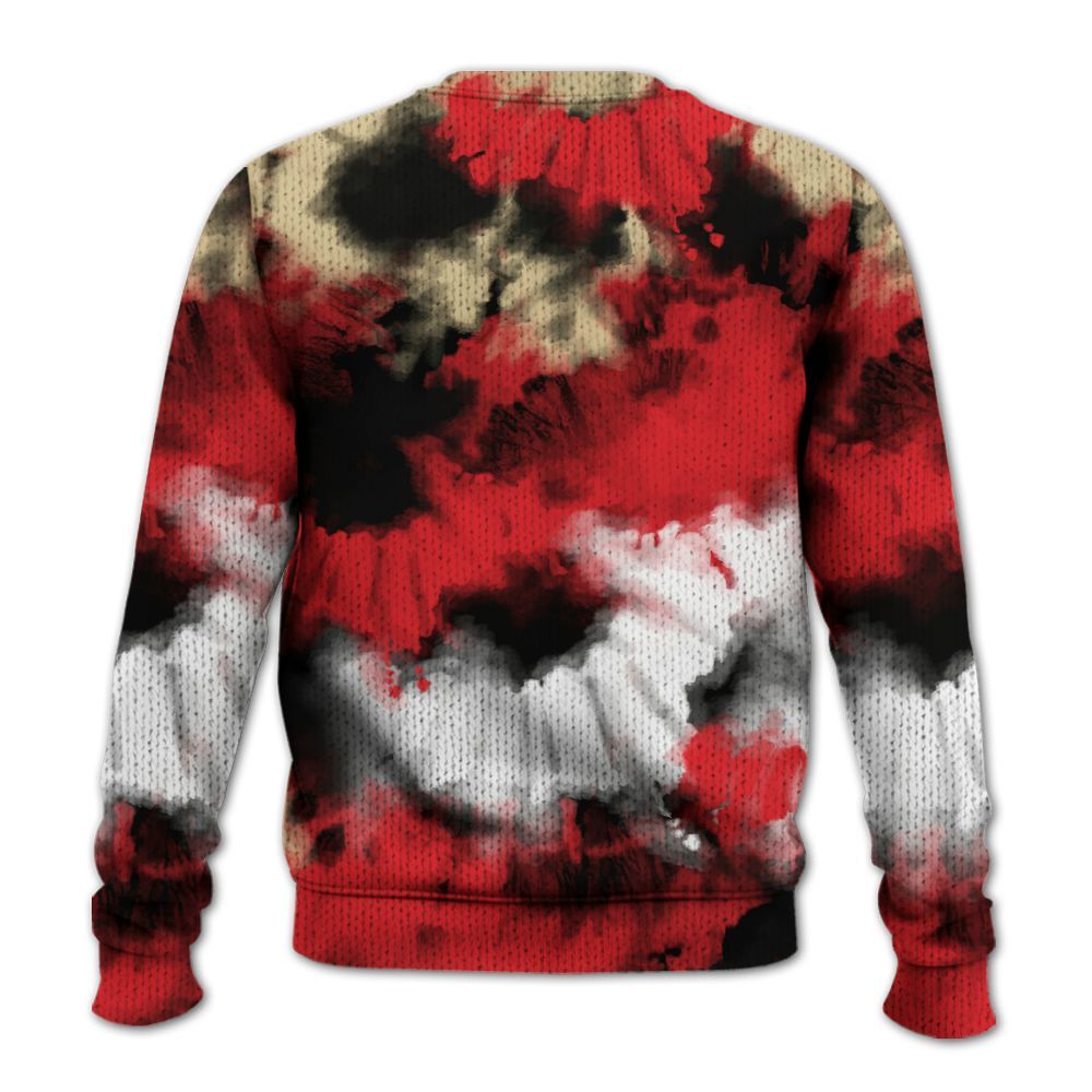 Knitted Sweater To Match Prime 93 Fire Red - Tie Dye FK Around Find Out