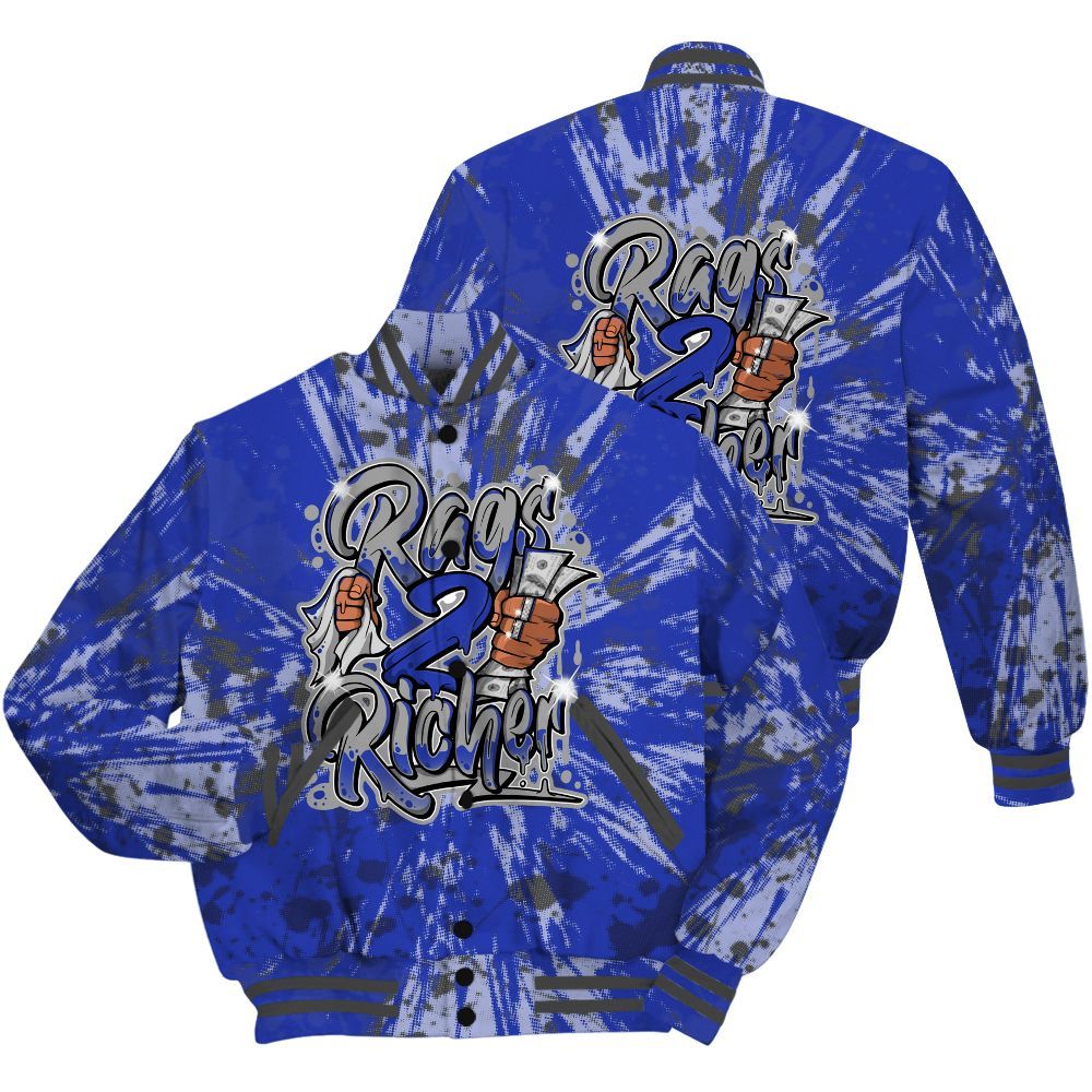Varsity Jacket To Match Air Max Plus Black Racer Blue Shirt - Rag 2 Rich Graphic Luxury All Over Print