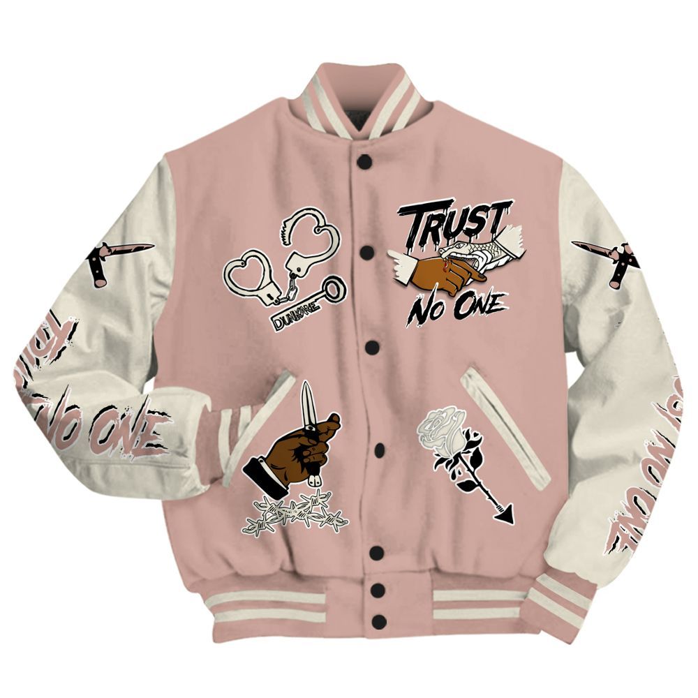 Varsity Jacket To Match Air Force Low 1 Arctic Orange - Trust No One Dripping All Over Print