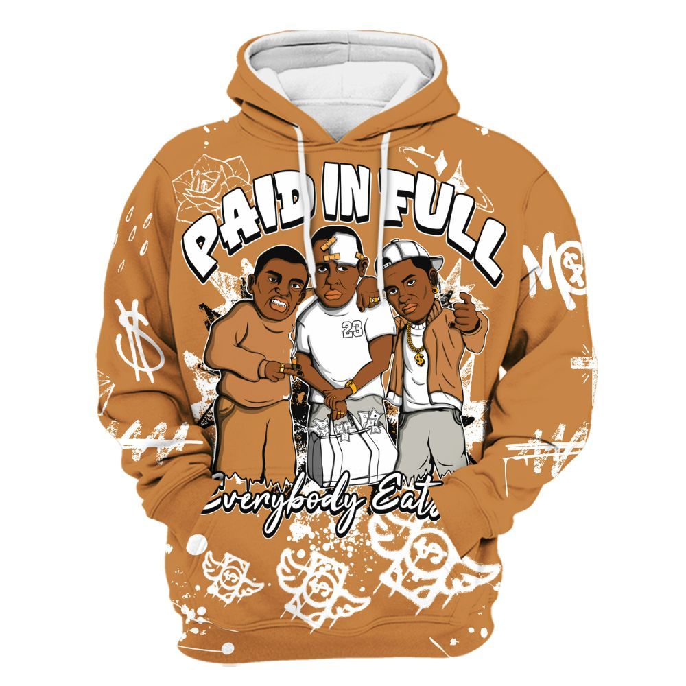 Hoodie To Match Dunk Low Nature Wheat Suede - Everybody Paid In Full Crayon All Over Print