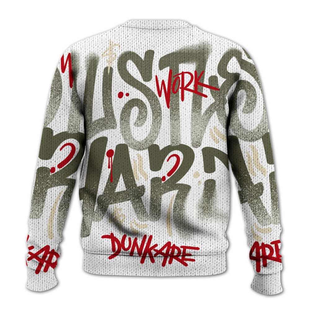 Knitted Sweater To Match Travis Scott Low OG Medium Olive 1s - Angel Hustle Hard