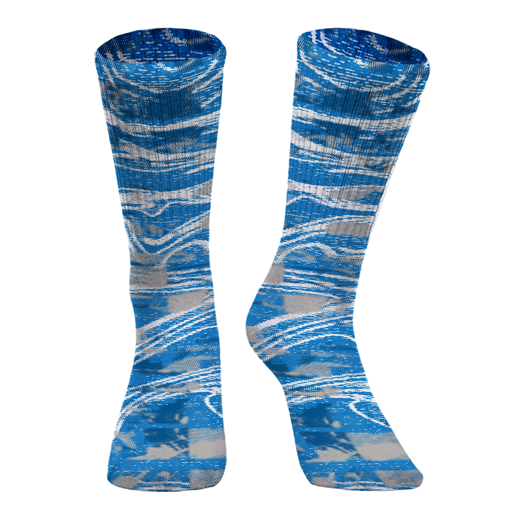 Sock To Match Industrial Blue 4s - Blurry Abstract Graphic Unisex