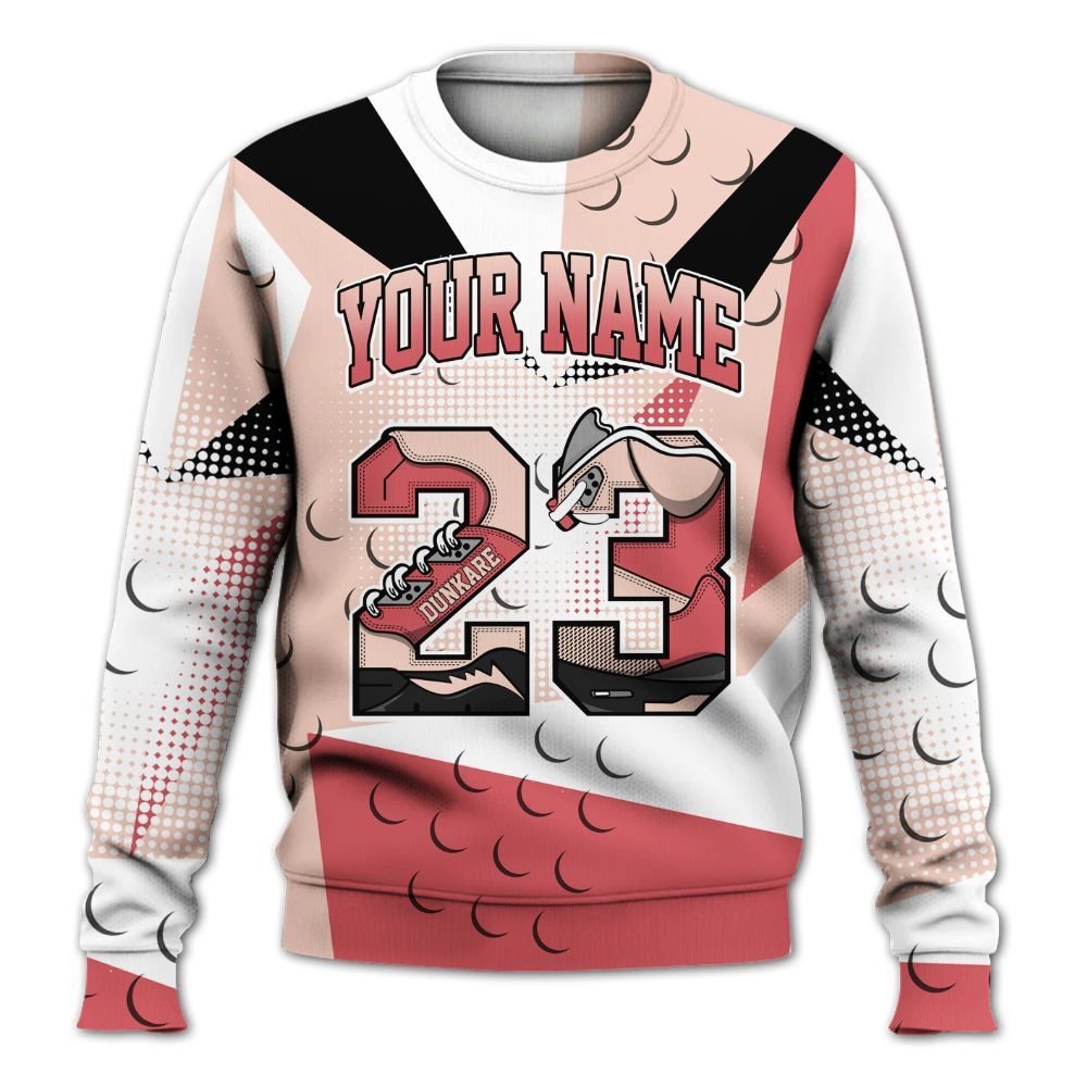 Sweatshirt To Match Washed Coral 2s Shirt, Poly Custom Name Number 23 5s All Over Print
