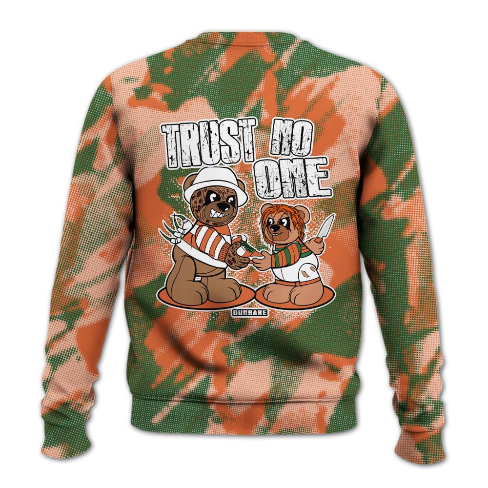 Sweatshirt To Match Low Miami 5s - Trust No One Bear Abstract Halftone All Over Print