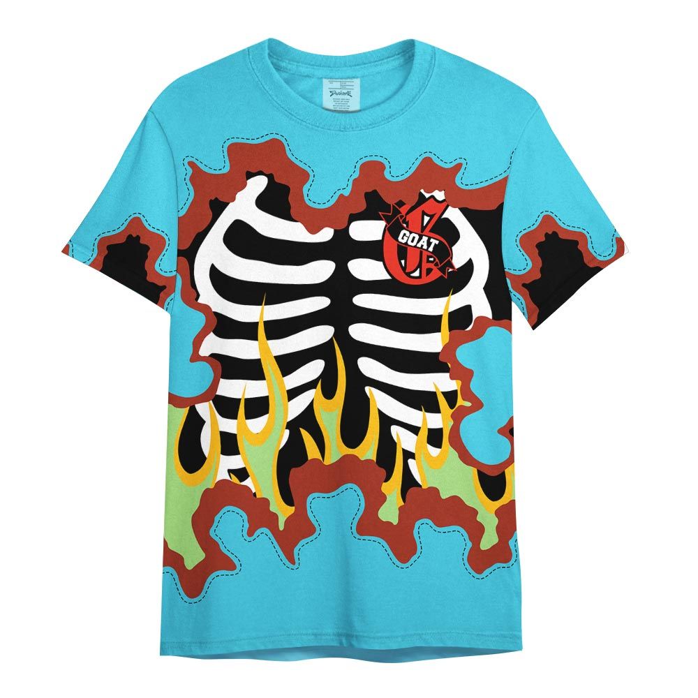 Shirt To Match SB Dunk Di'Orr Greenwood - G.O.A.T 23 Skeleton Flame Shirt Outfit