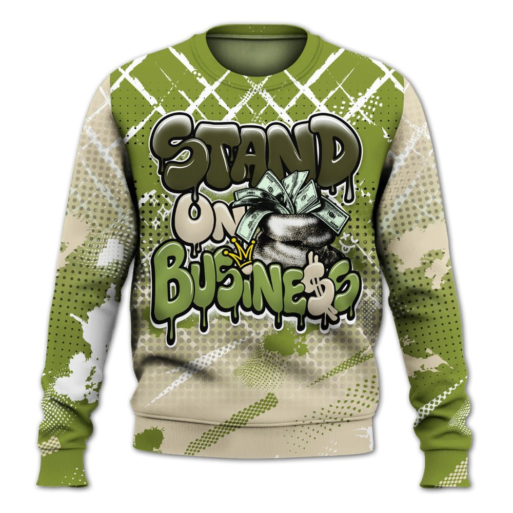 Sweatshirt To Match SB Dunk Low Asparagus - Halftone Stand Business Dripping All Over Print
