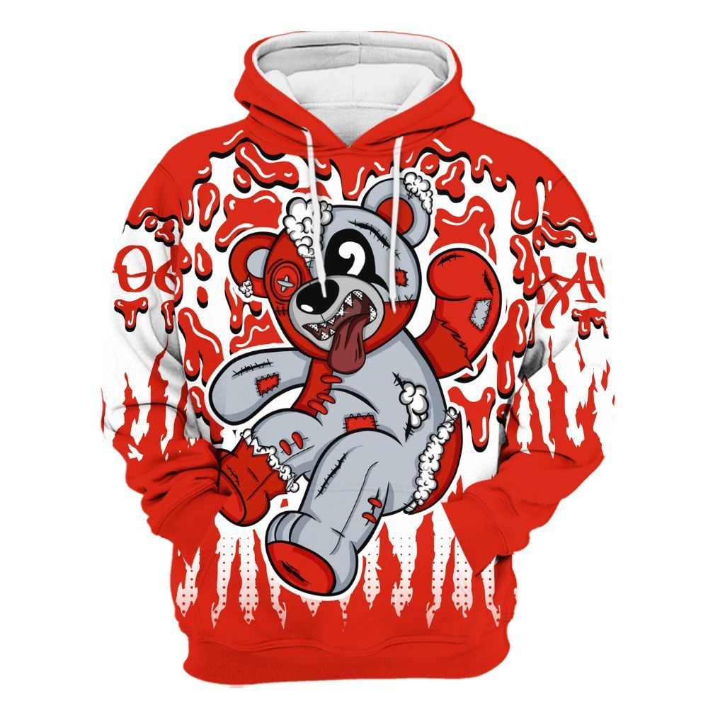 Hoodie To Match Retro Cherry 11s - Havok Bear Dripping All Over Print