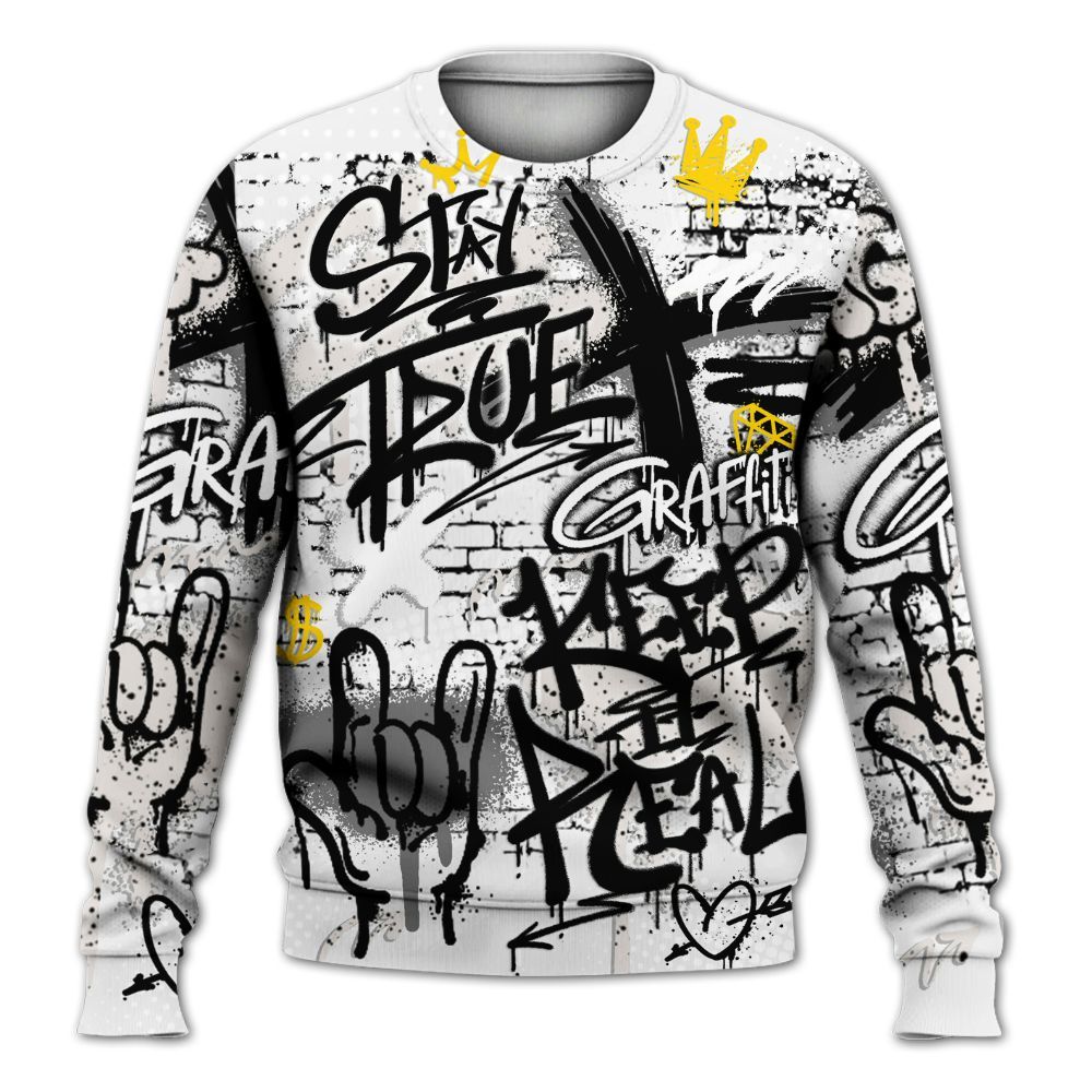 Sweatshirt To Match Retro Reverse Metallic 5s - True It Real Graffiti Streetwear All Over Print